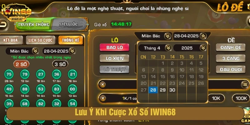 Lưu ý khi cược xổ số tại IWIN68 